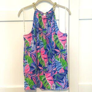 Lilly Pulitzer Pink and Blue Tropical Tank Top